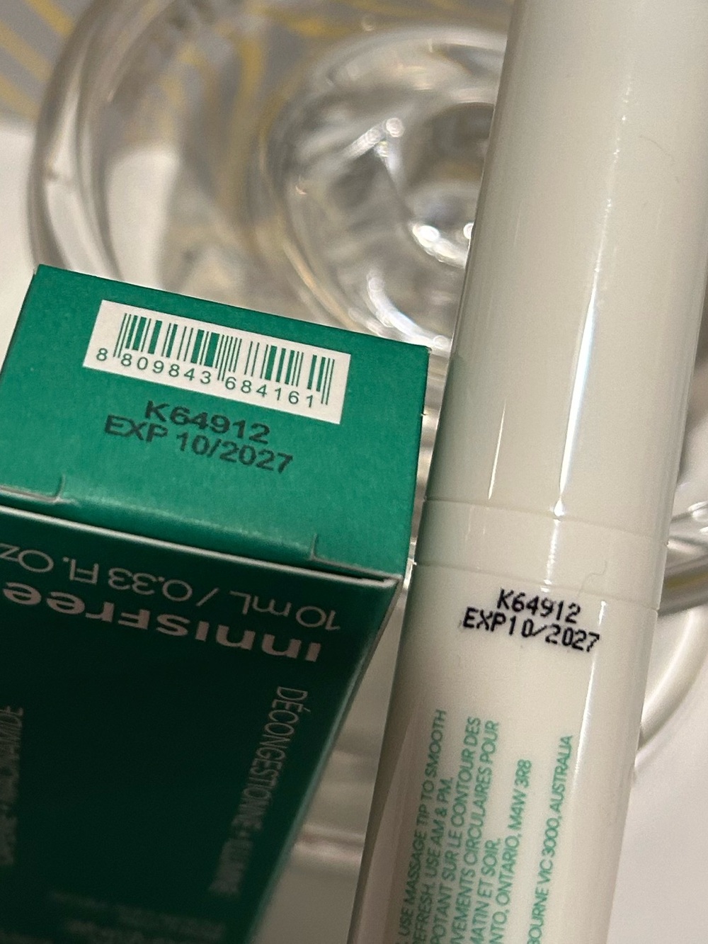 innisfree Green Tea Caffeine Bright-Eye Serum 10mL | Cooling Rollerball | NIB - Picture 2 of 3